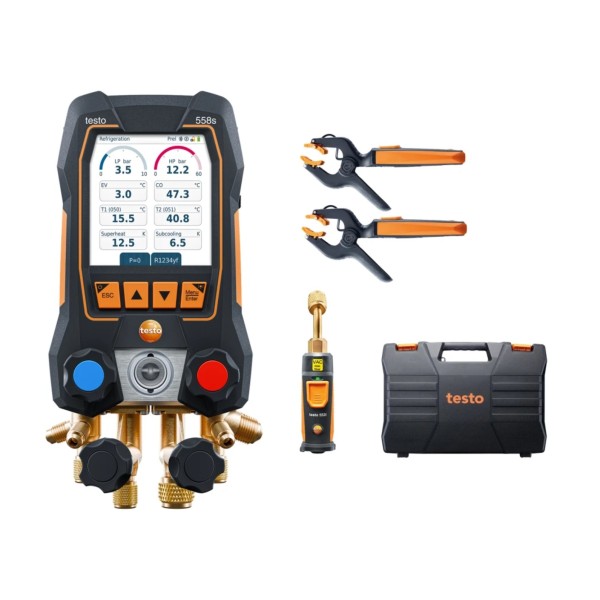 Testo 558s - Bluetooth, 4 cestný dig. man. +bezdrát. tepl. sondy a vakuometr, 0564 5582
