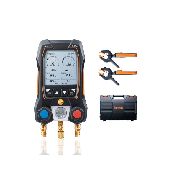 Testo 550s - Bluetooth, 2 cestný dig. manometr + bezdrátové tep. sondy v kufru, 0564 5502