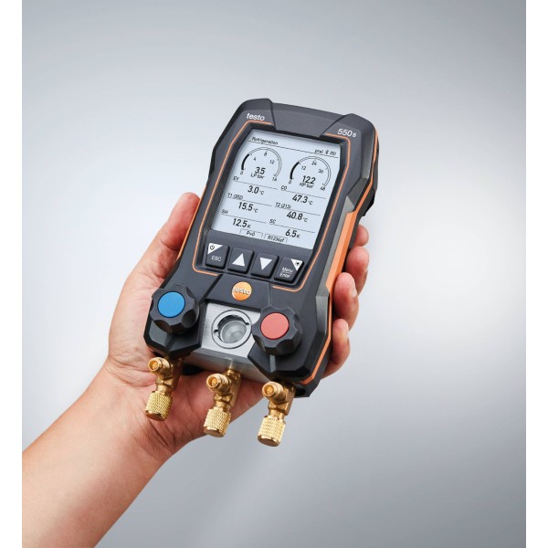 Testo 550s - Bluetooth, 2 cestný dig. manometr + bezdrátové tep. sondy v kufru, 0564 5502