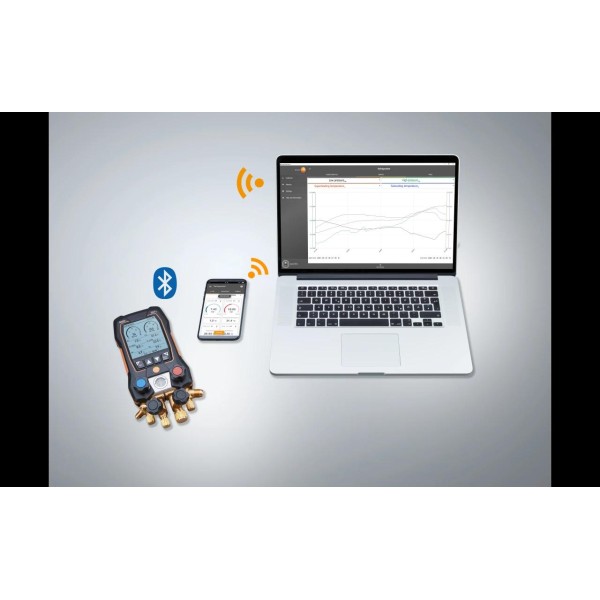 Testo 557s - Bluetooth, 4 cestný dig. man. +bezdrát. tepl. sondy a vakuometr, 0564 5571